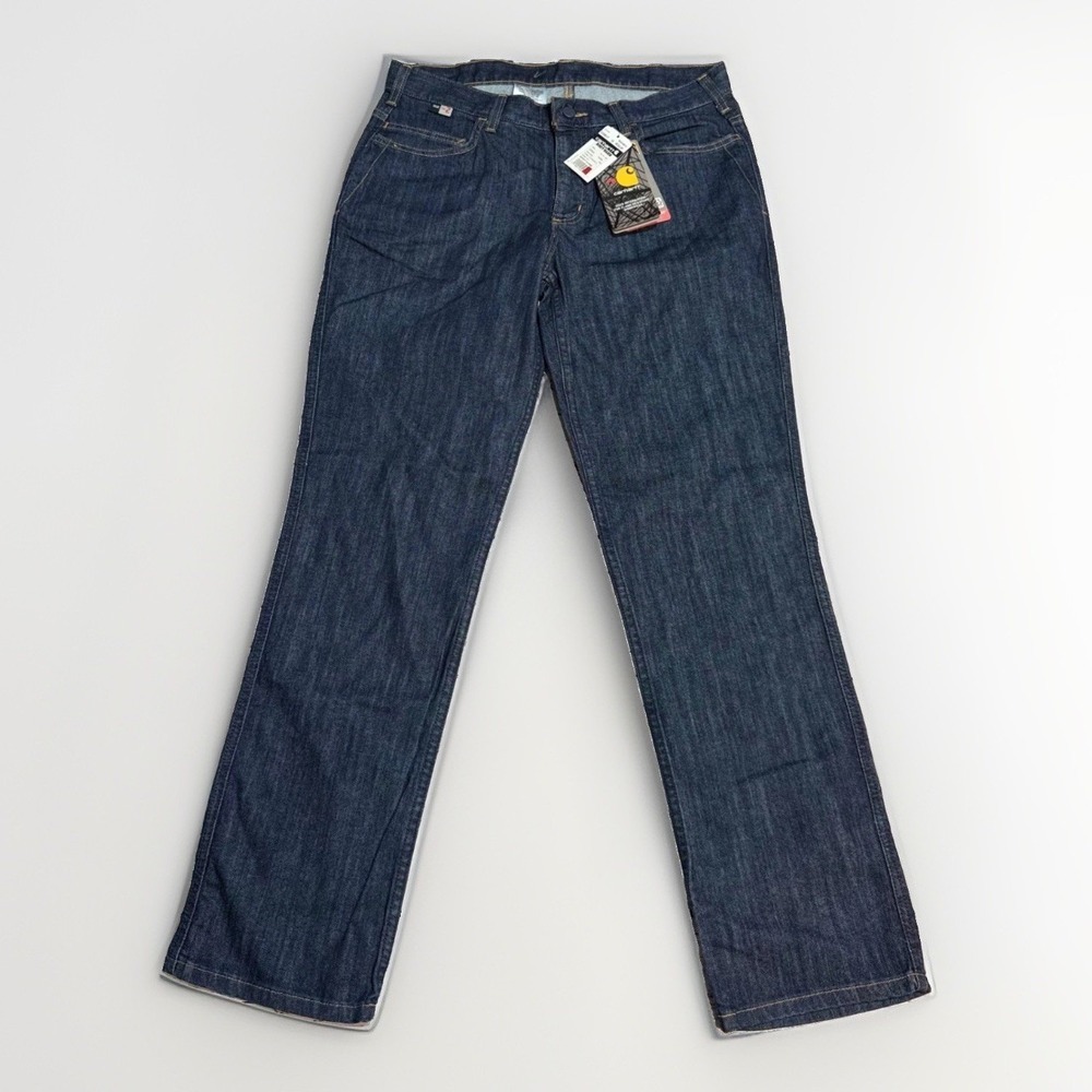 Carhartt FR Jeans Size 12 Reg Rugged Flex Original Fit Indigo Denim 102688-417
